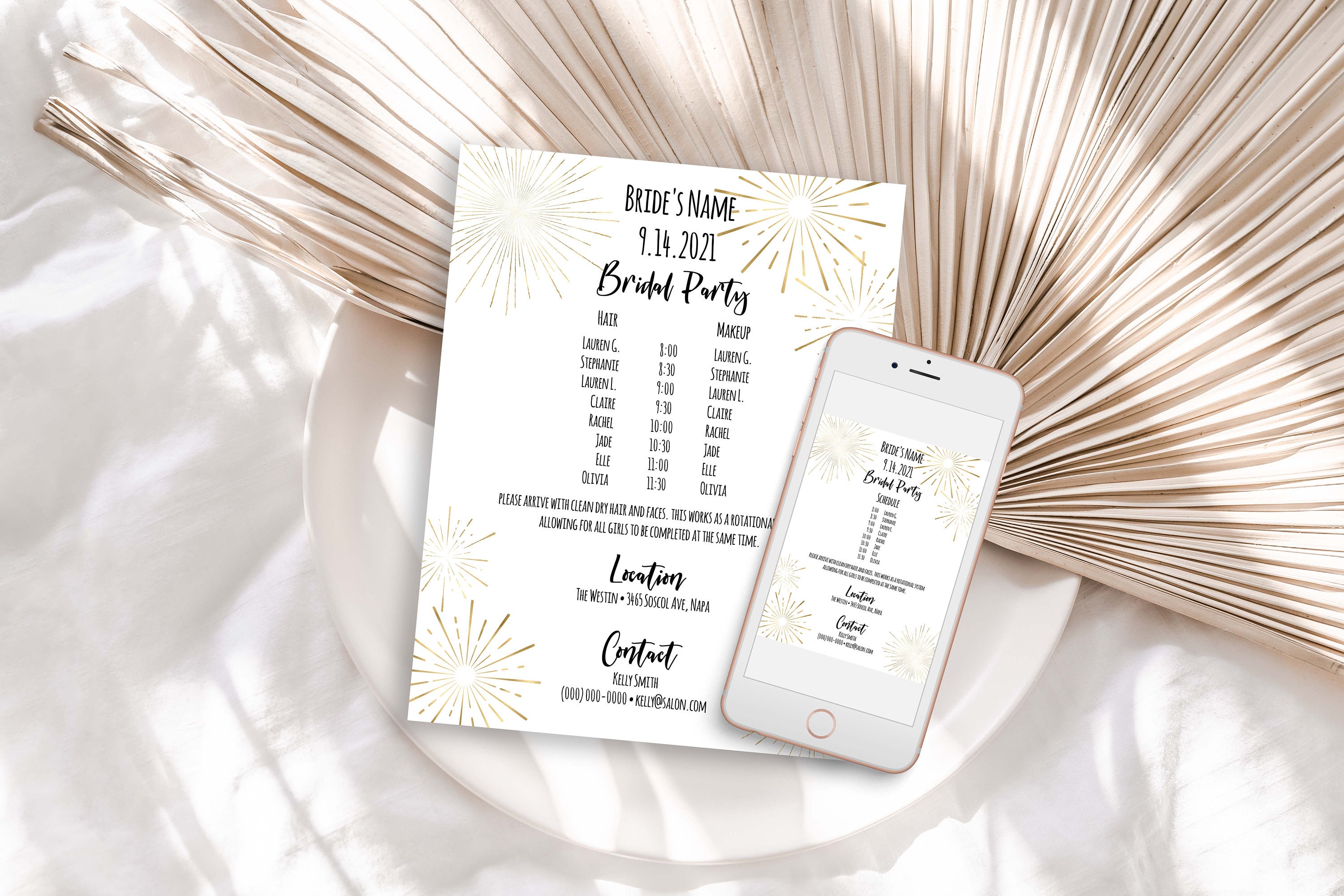 Wedding Party Hair & Makeup Timeline Bridal Party Itinerary - Etsy Wedding Party Hair & Makeup Timeline Bridal Party Itinerary - Etsy