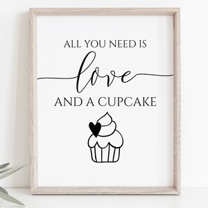 Love and Cupcake Sign Template, Wedding Love Sign, Bridal Shower ...