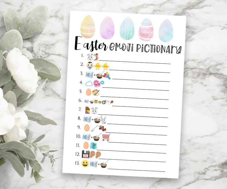 Easter Party Game Printable Emoji Pictionary Zoom School Etsy