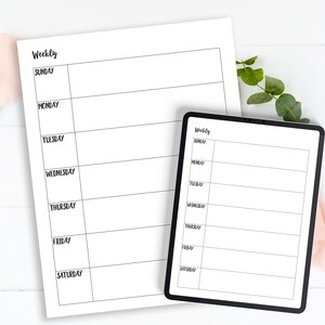 Weekly Schedule Template Daily Log Week Plan Printable PDF - Etsy