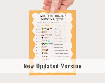 Orange Emoji Nursery Rhyme Pictionary Game (Instant Download) 25113