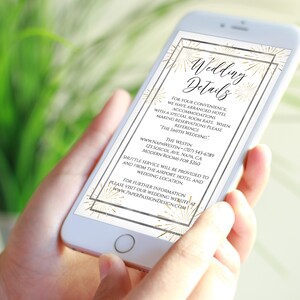 Wedding Details, Bachelorette, Wedding, Family Reunion, Electronic Info, Email Details, Editable Text, 100% Editable, Corjl PPW-NY21 image 7