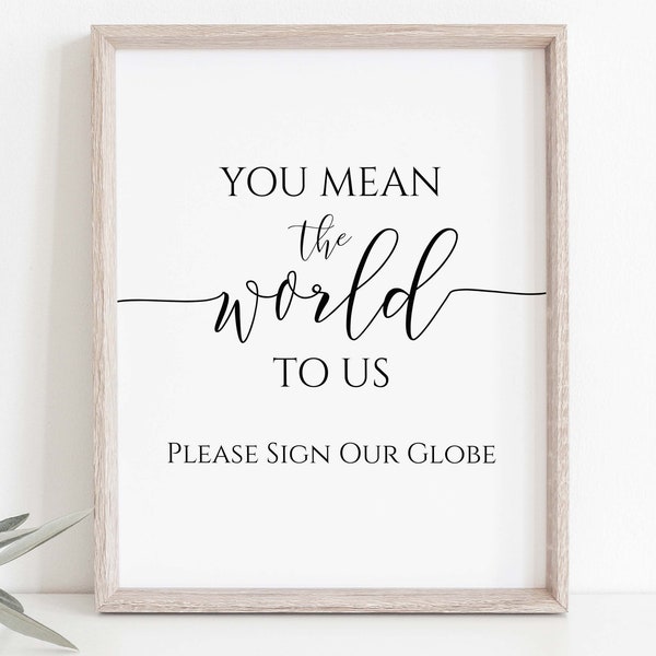 Alternate Guest Book Sign Template, Sign our Globe Guest Book, Shower Printable, Editable Wedding Printable, Corjl PPW0550 Grace