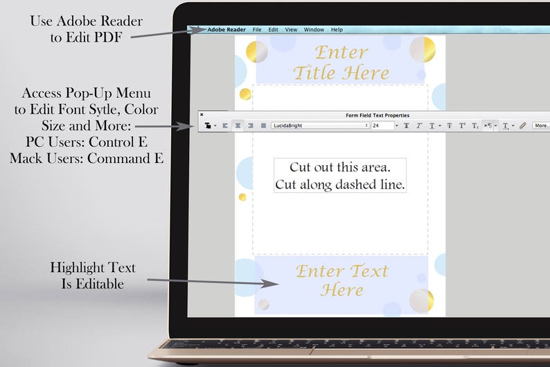 Editable Photo Prop Frame Blue and Gold Photo Booth Prop Etsy