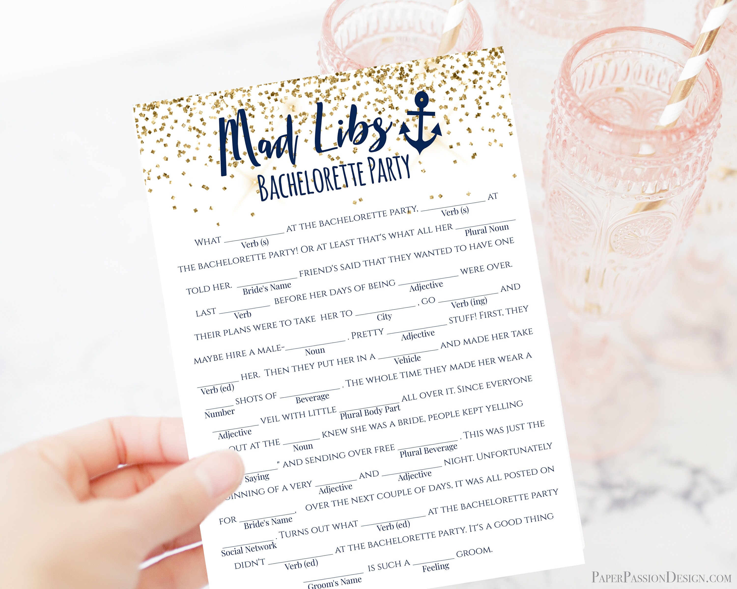Mad Libs Bachelorette Party Game Template Wedding Mad Libs | Etsy