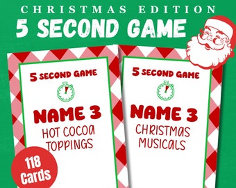 Christmas 5 Second Game | Digital Download | Christmas Party Game | Christmas Trivia | Printable Game for Adults and Kids 2313