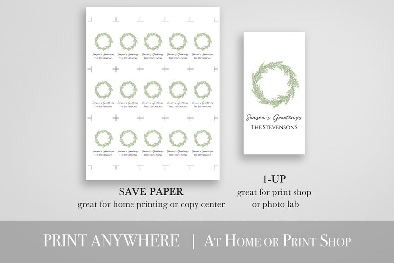Personalized Christmas Wreath Gift Tag Printable Holiday - Etsy