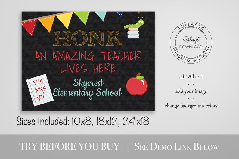 Teacher Appreciation Week Yard Sign Honk for Teachers School Etsy