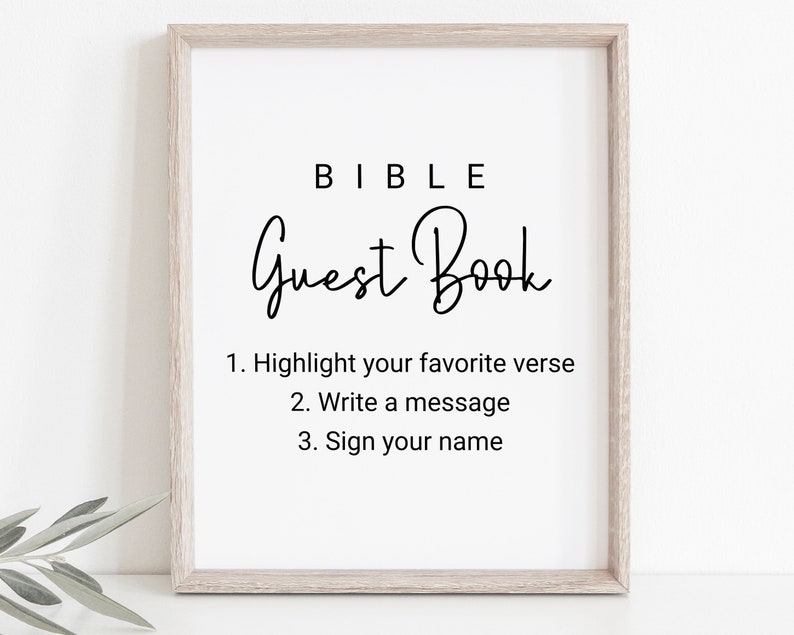 Bible Guest Book Sign Sign Our Guest Book Template Editable - Etsy