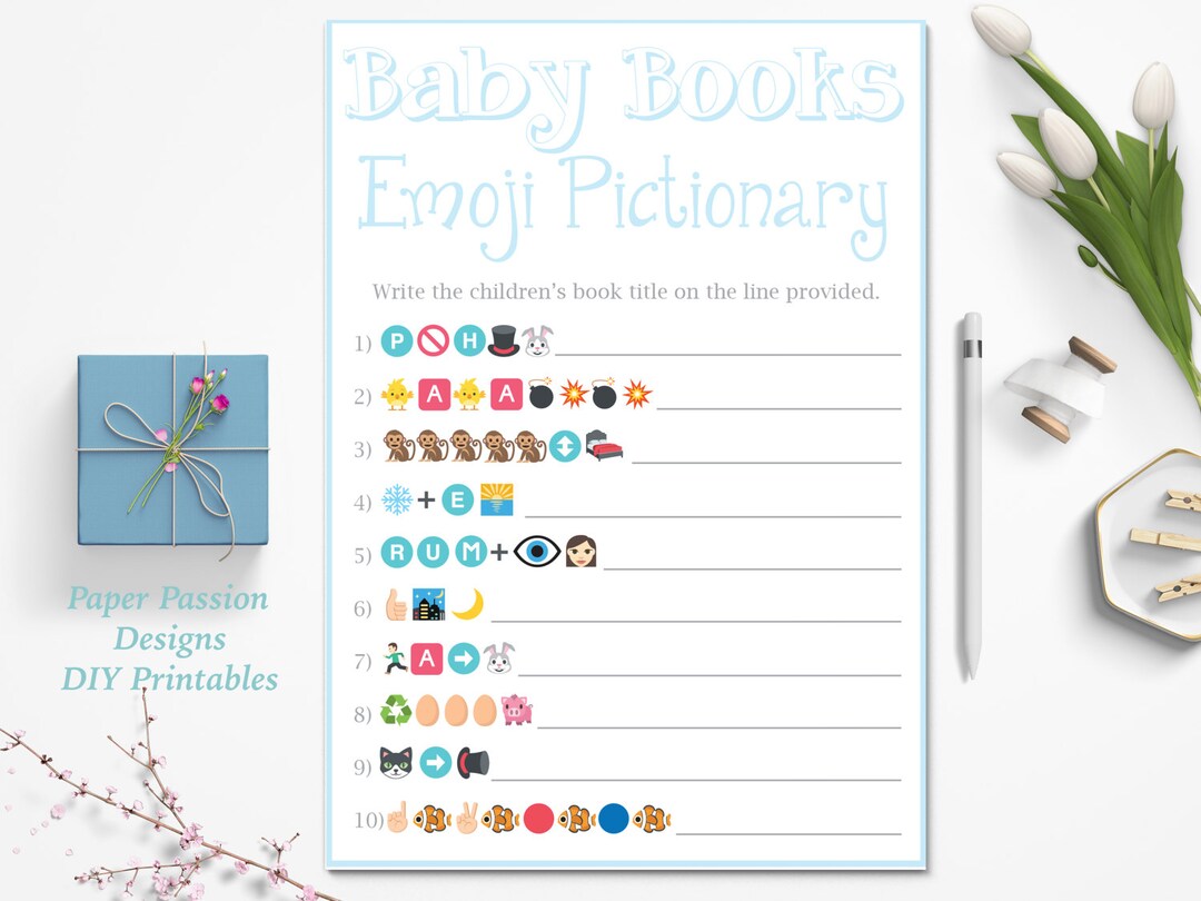 Baby Books Emoji Children's Books Emoji Game Blue Baby Etsy