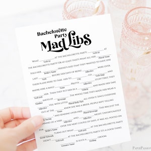 Bachelorette Party Mad Libs Game Template, Retro Bridal Weekend ...