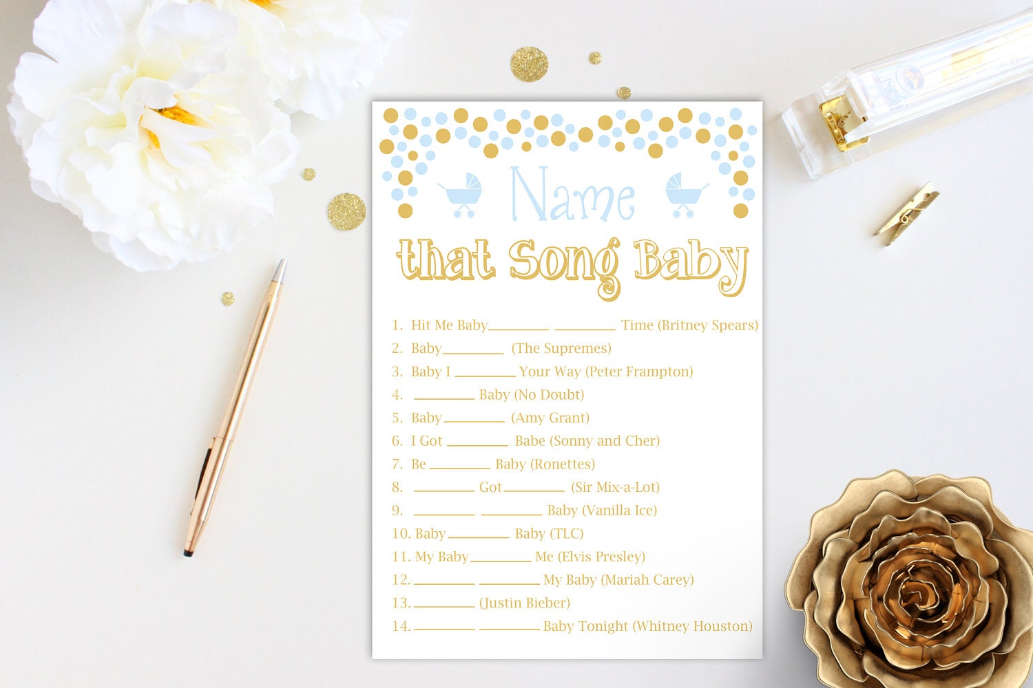 Party Favors & Games Party Supplies Who Is My Mama Game Blue and Gold