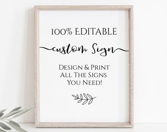 Custom Sign, Editable Wedding Sign, Bridal Shower Template, Personalized Sign Instant Download Printable Editable PPW0575