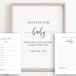 Tarjeta y letrero con oraciones para el bebé: Baby Shower minimalista (PDF imprimible) PPB551 ELLE