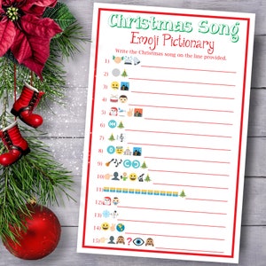 Christmas Songs Emoji Pictionary Christmas Party Game Printable Party ...