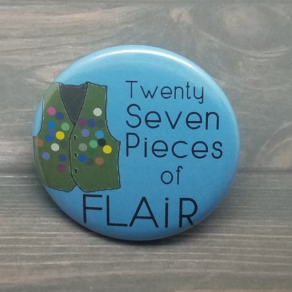 27 Pieces of Flair - Office Space inspired 2.25" pinback badge/button, ornament or magnet