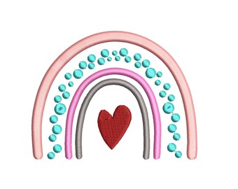 5 sizes Boho rainbow  Design Rainbow embroidery design Machine embroidery designs Embroidery design PES,Kid Embroidery , Applique designs
