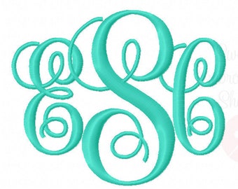 3 Sizes Interlocking Monogram Embroidery Fonts BX 9 Formats Embroidery Pattern Machine BX Embroidery Fonts PES