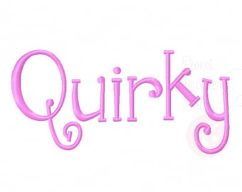 3 Sizes Quirky Font Embroidery Fonts BX 9 Formats Embroidery Pattern Machine BX Embroidery Fonts PES