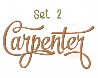5 Size Carpenter Font Set 2 Embroidery Fonts BX 9 Formats Embroidery Pattern Machine BX Embroidery Fonts PES