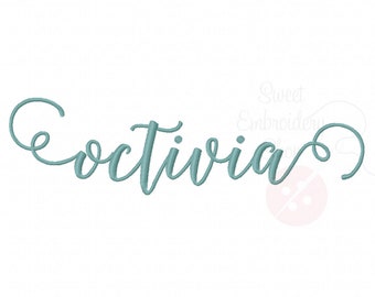 3 Sizes Octivia Script Font Embroidery Fonts BX 9 Formats Embroidery Pattern Machine BX Embroidery Fonts PES