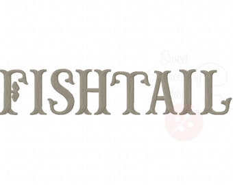 3 Sizes Fishtail Font Embroidery Fonts BX 9 Formats Embroidery Pattern Machine BX Embroidery Fonts PES
