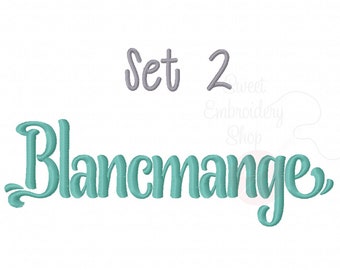 6 Size Blancmange Font Set 2 Embroidery Fonts BX 9 Formats Embroidery Pattern Machine BX Embroidery Fonts PES