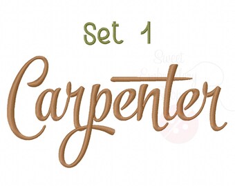 5 Size Carpenter Font Set1 Embroidery Fonts BX 9 Formats Embroidery Pattern Machine BX Embroidery Fonts PES