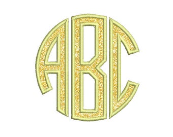 11 Size Circle applique Monogram Embroidery Fonts BX 9 Formats Embroidery Pattern Machine BX Embroidery Fonts PES