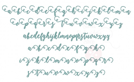 Octorya Script Font 3 Sizes Octivia Script Font Embroidery Fonts BX 9 Formats Embroidery ...