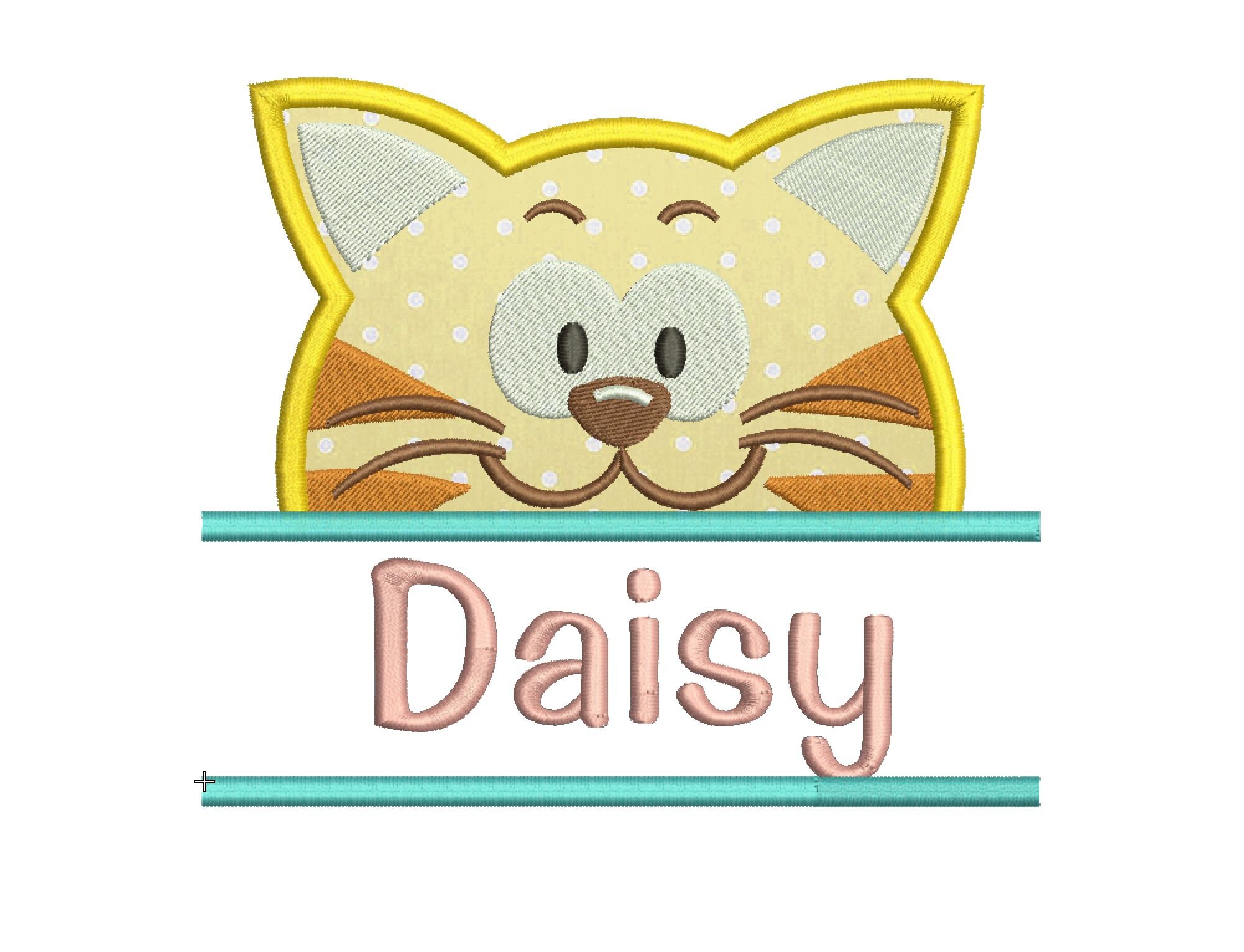 Cat Applique Design 5 Sizes Included.machine Embroidery Design. Cat ...