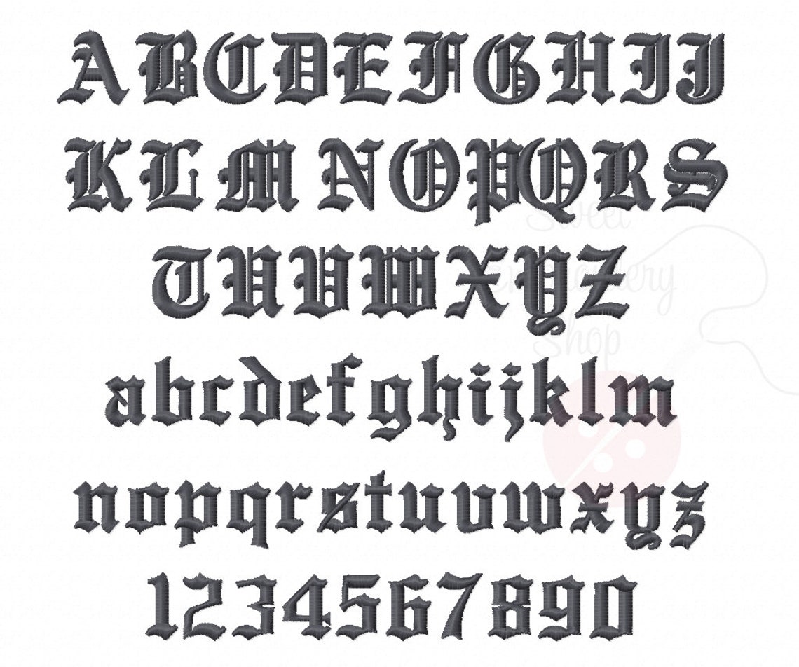 2 Größen alte englische Schrift Stickerei Schriftarten BX 9 | Etsy