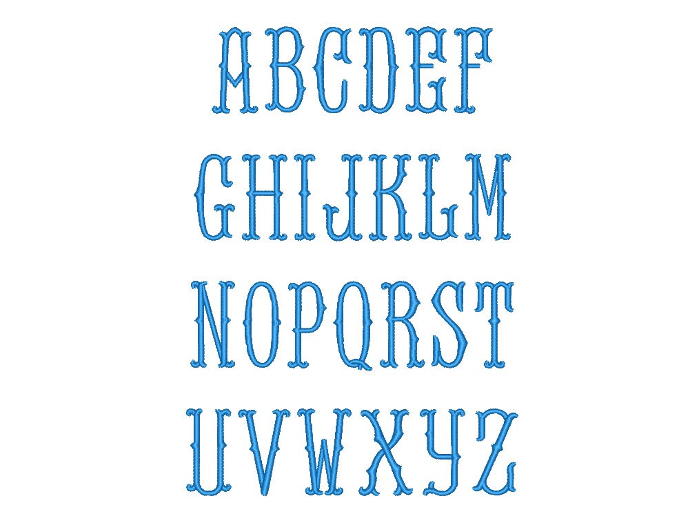 4 Size Fish Tail Monogram Embroidery Fonts BX 9 Formats Embroidery ...
