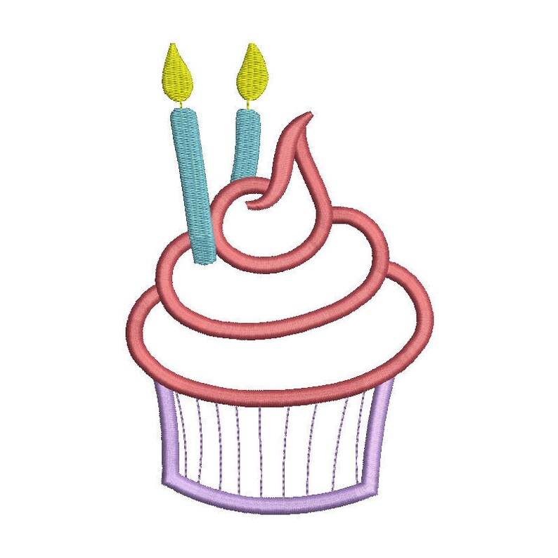 Cupcake Applique Design 5 Sizes Included.machine Embroidery Etsy