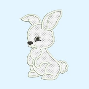 Rabbit Applique Design 9 sizes included.Machine embroidery design. Easter Embroidery design PES,Kid Embroidery, embroidery design,Applique