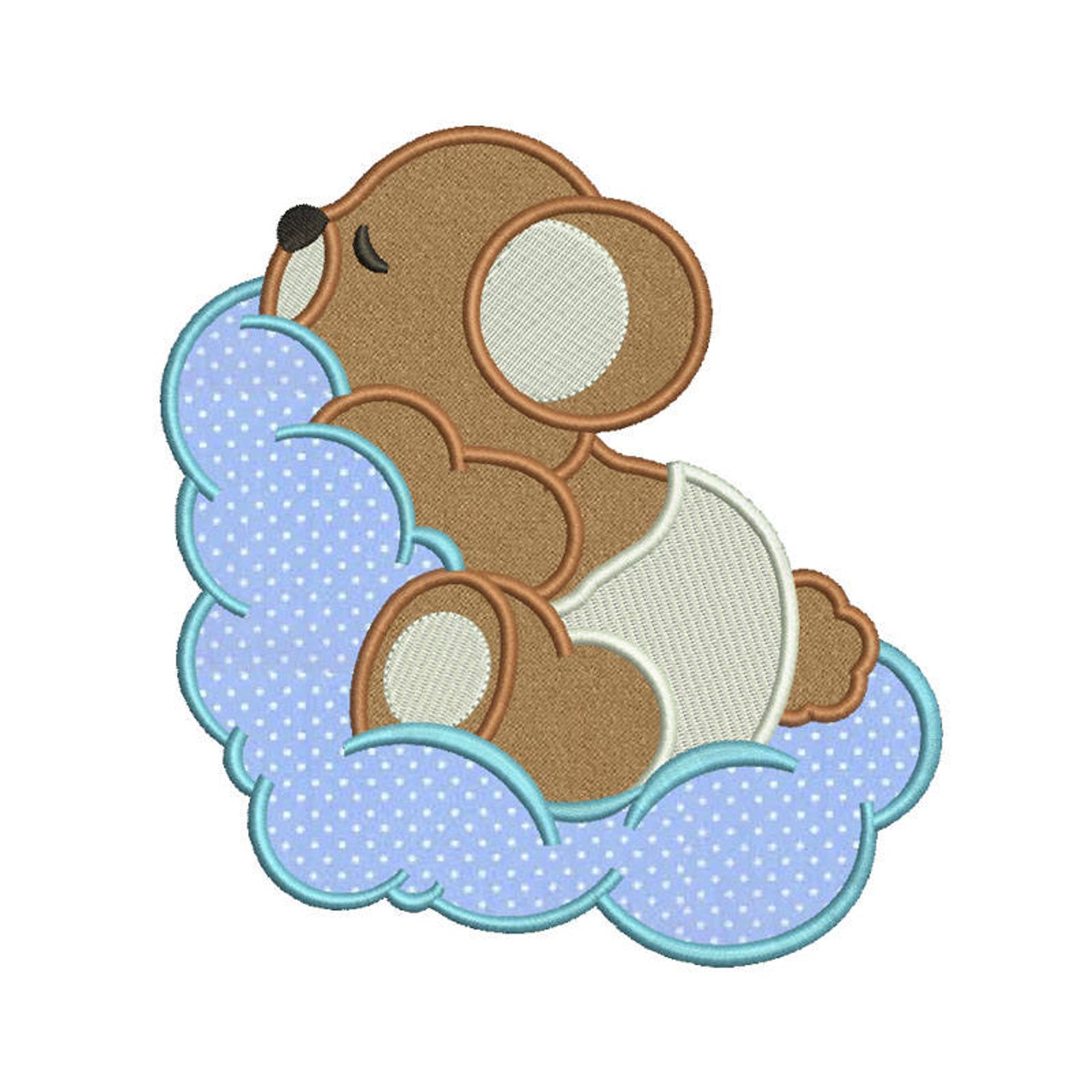 Baby Bear4 Applique Design 5 Sizes Included.machine Embroidery Design ...