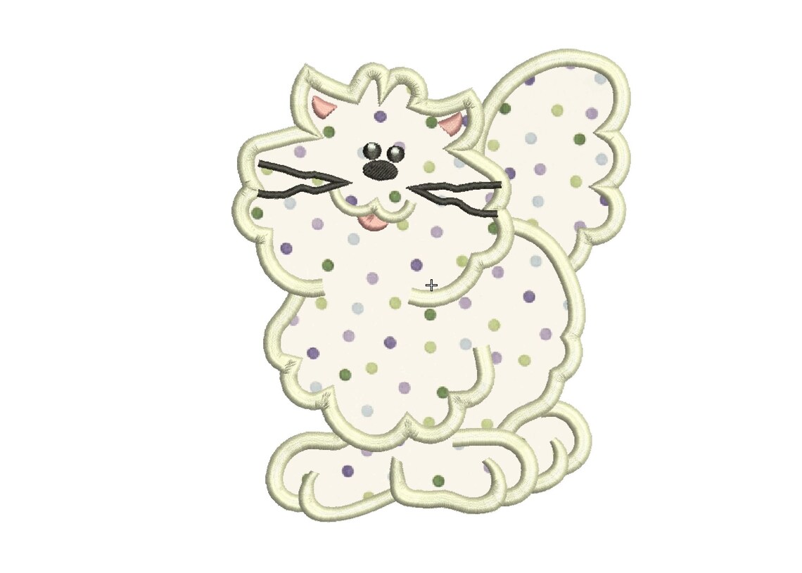 Cat Applique Design 5 Sizes Included.machine Embroidery Etsy