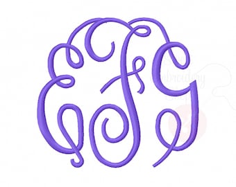 3 Sizes Fancy Monogram Embroidery Fonts BX 9 Formats Embroidery Pattern Machine BX Embroidery Fonts PES