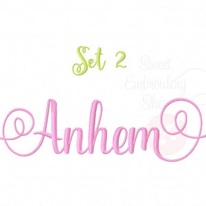 5 Size Anthem Font Embroidery Fonts BX Set 2  9 Formats Embroidery Pattern Machine BX Embroidery Fonts PES