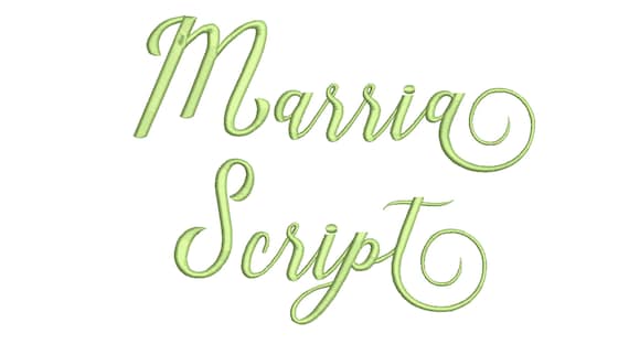 5 Size Marria Script Font Embroidery Fonts BX 9 Formats | Etsy