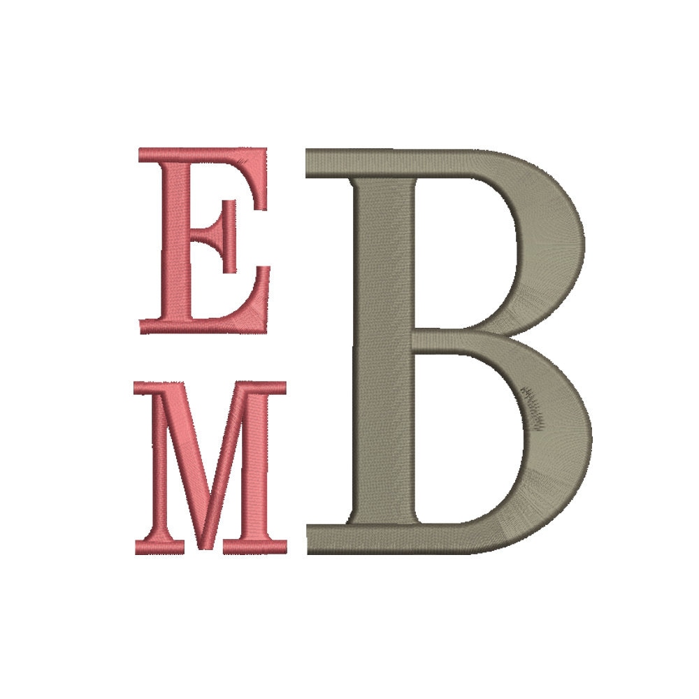 4 Size Stack Monogram Embroidery Fonts BX  9 Formats Embroidery Pattern Machine BX Embroidery Fonts PES