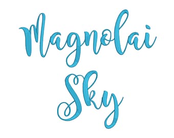 1 Size Magnolia Sky Font Embroidery Fonts BX 9 Formats Embroidery Pattern Machine BX Embroidery Fonts PES