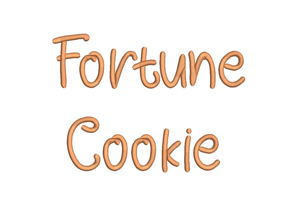 5 Size Fortune Cookie Font Embroidery Fonts BX 9 Formats Etsy