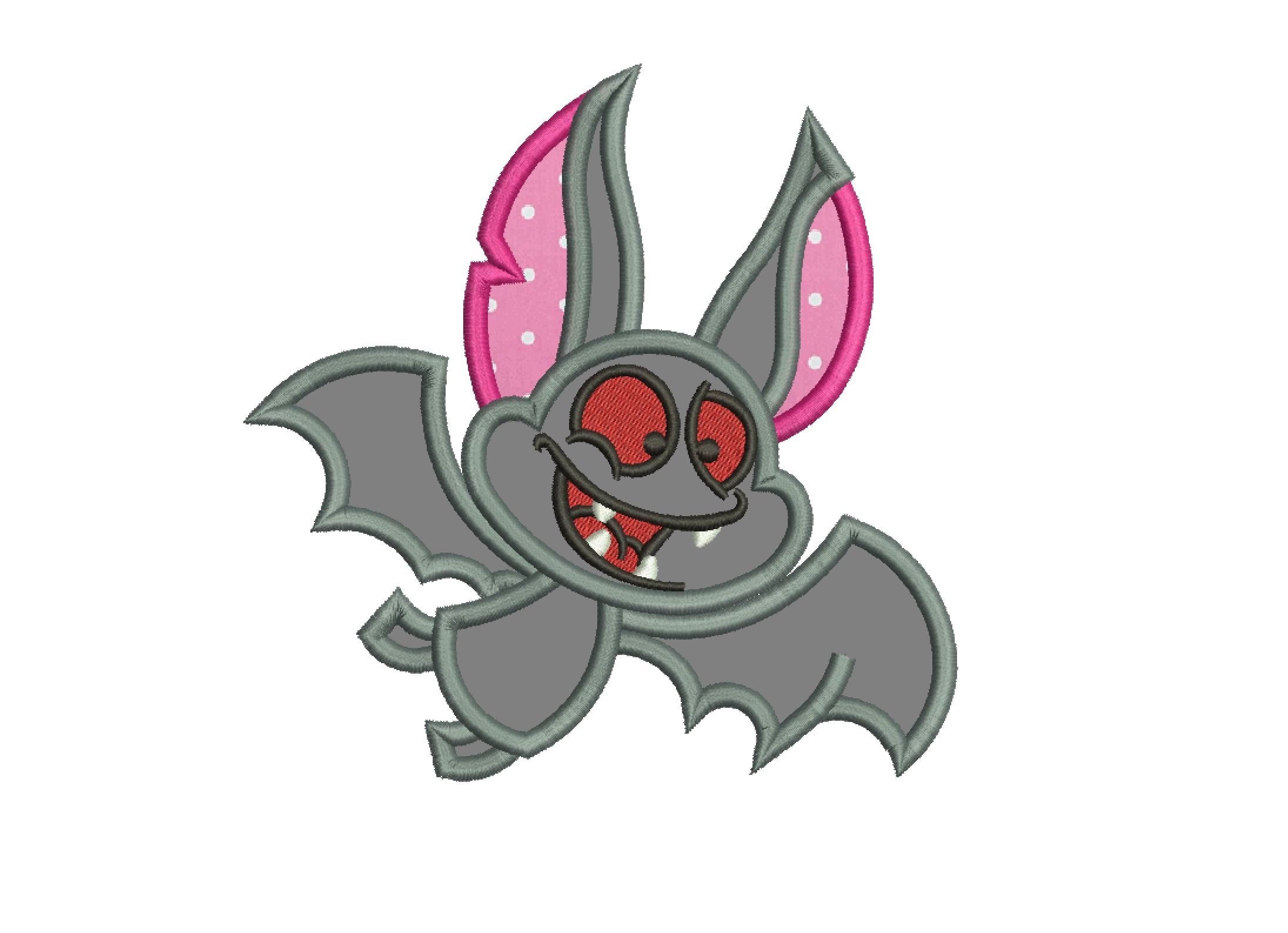 Bat applique design 5 sizes includedmachine embroidery  etsy Bat applique design 5 sizes includedmachine embroidery  etsy