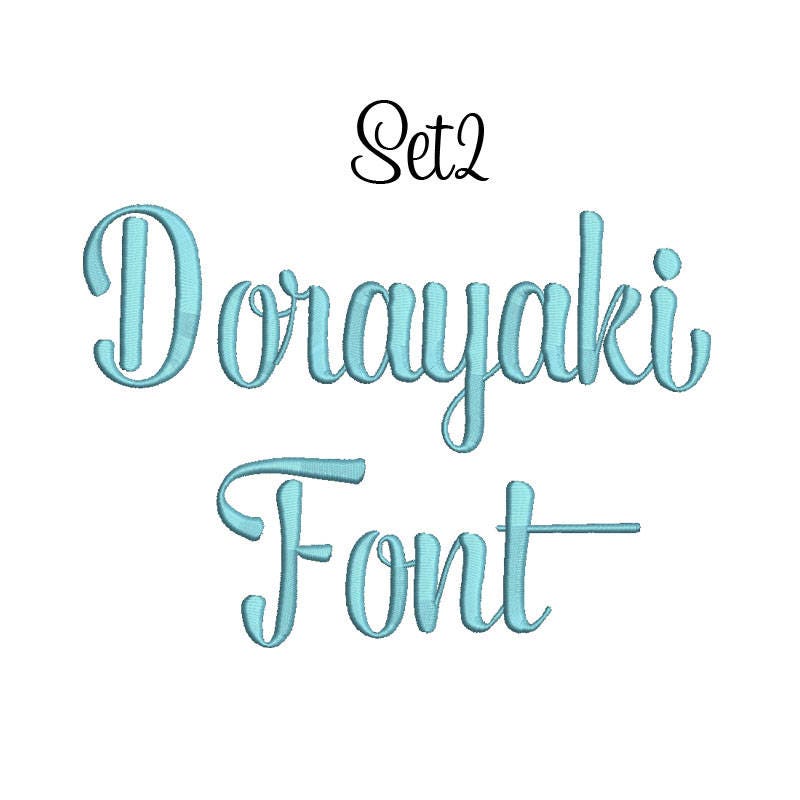 5 Size Dorayaki Font Embroidery Fonts set2   8 Formats Embroidery Pattern Machine  Embroidery Fonts PES Embroidery designs