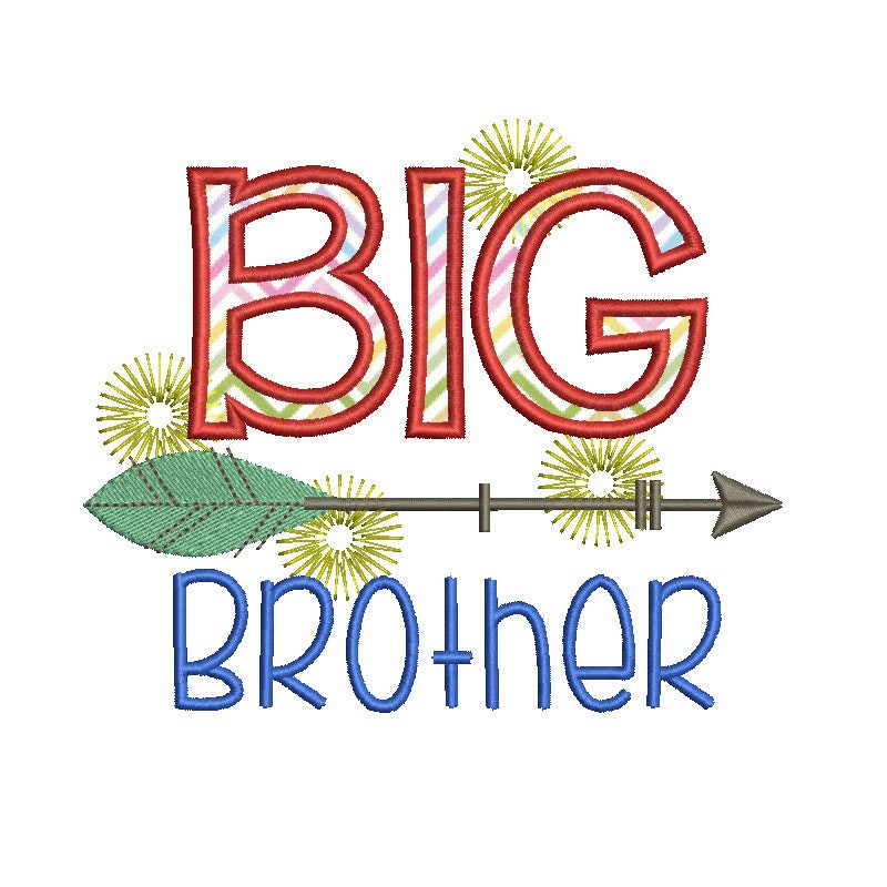 Big Brother Embroidery Design 4x4 5x7 6x10 Embroidery Designs,applique ...