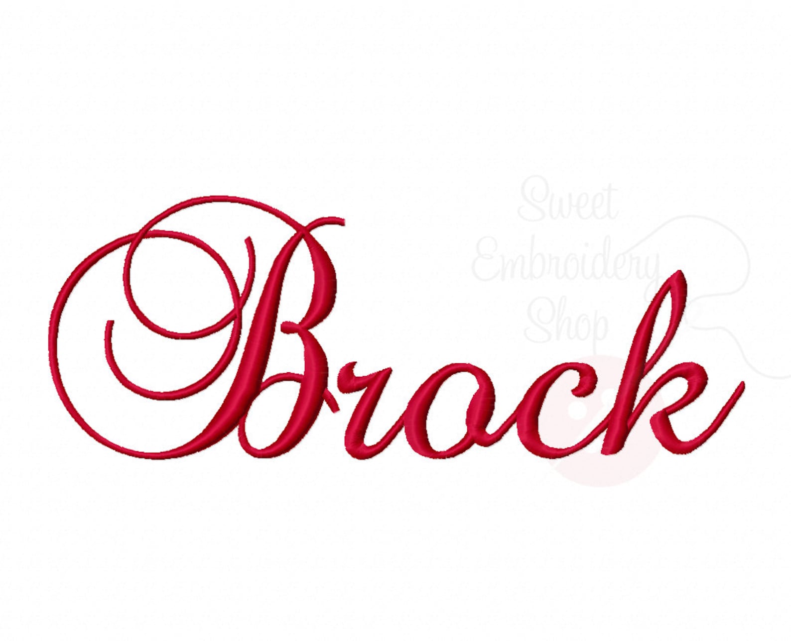 3 grootte Brock script font borduurwerk fonts BX 9 formaten afbeelding 1.