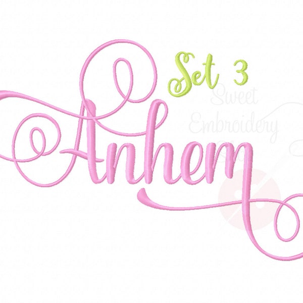 5 Sizes Anthem Font Embroidery Fonts BX Set 3 9 Formats Embroidery Pattern Machine BX Embroidery Fonts PES