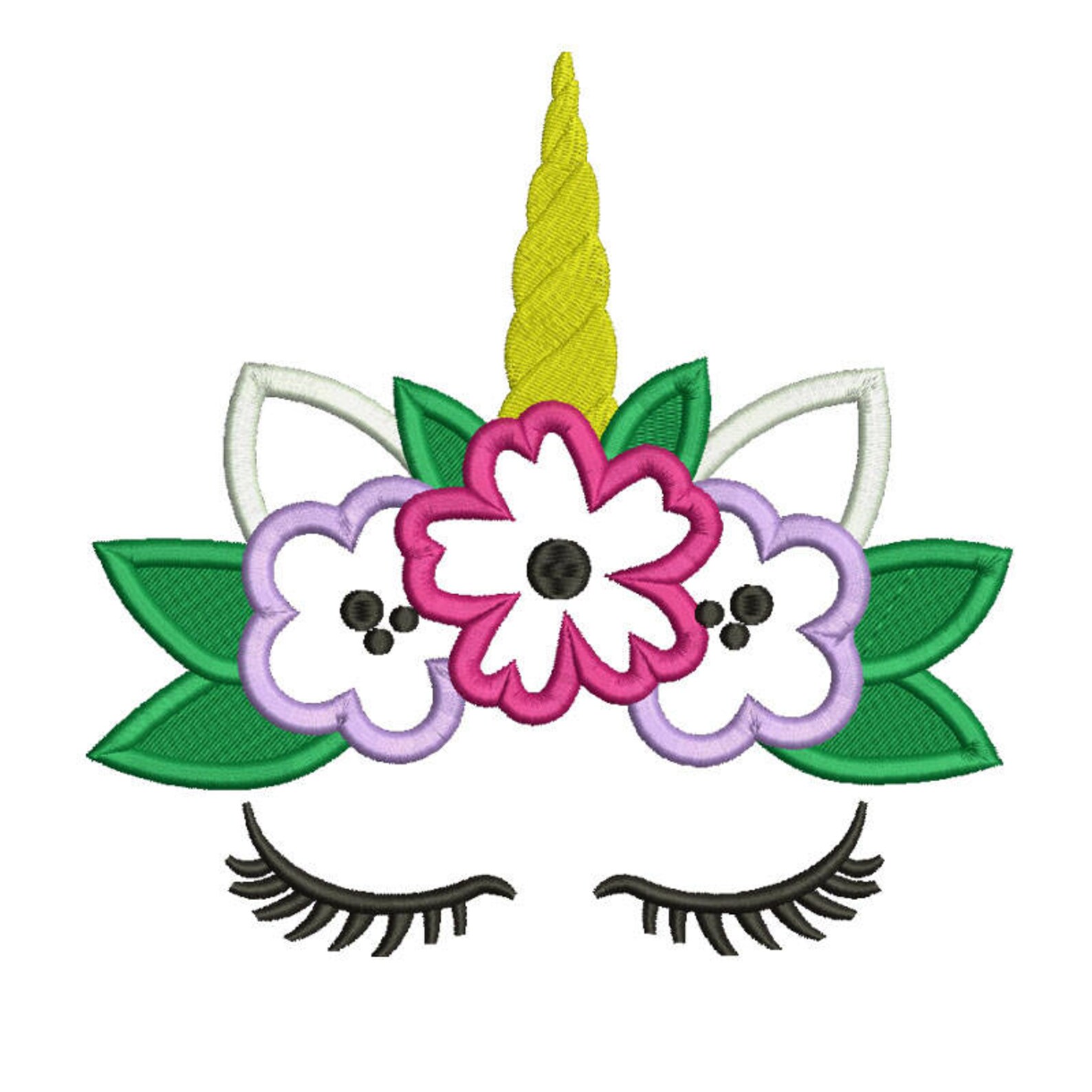 Unicorn Applique Design 7 Sizes Included.machine Embroidery Etsy