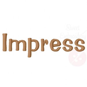 4 Sizes Impress Font Embroidery Fonts BX  9 Formats Embroidery Pattern Machine BX Embroidery Fonts PES
